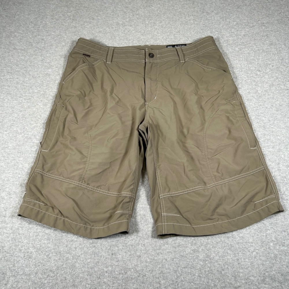 Kuhl Renegade Cargo Shorts Mens Size 38 Khaki Outdoor Hiking Lightweight Casual‎